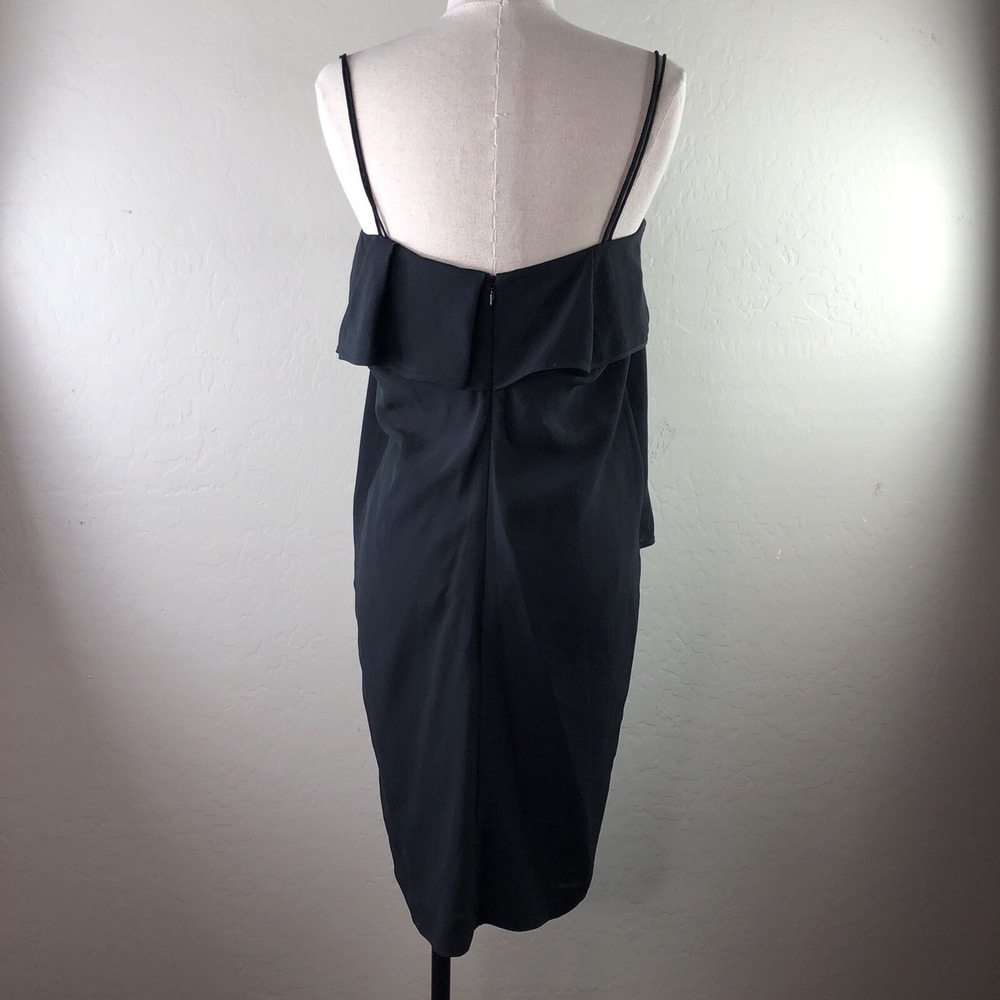 ACNE Womens 38 Flutter Spaghetti Strap Little Black Dress - Picture 9 of 9